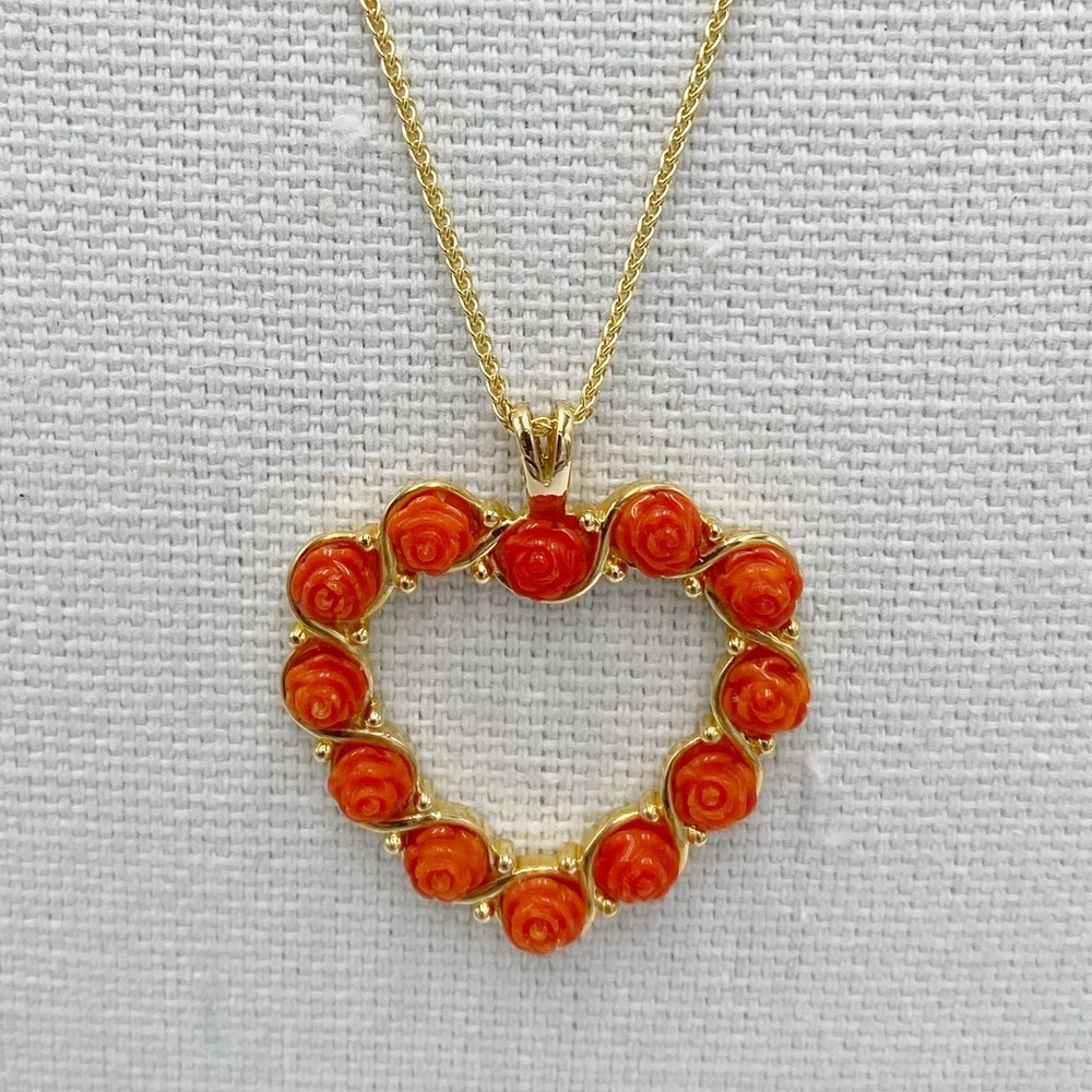 BGE 925 Gold  Vermeil Heart Pendant Necklace
